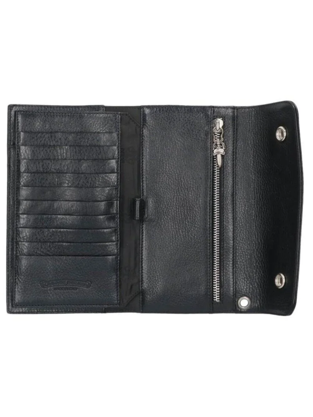 Chrome Hearts Wave Cross Ball Button Leather Wallet